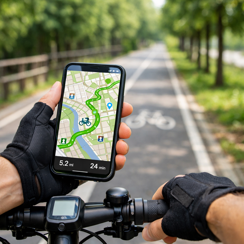 2026 guide to cycling apps showing safe, traffic-free paths